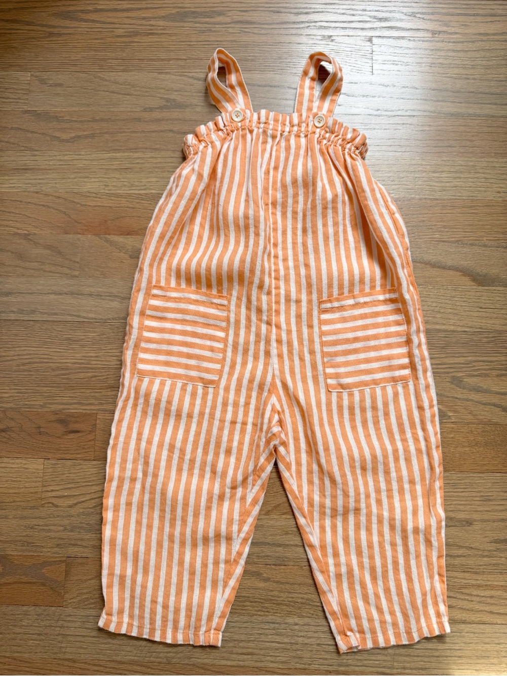 ZARA Kids Striped Linen Romper Jumpsuit
